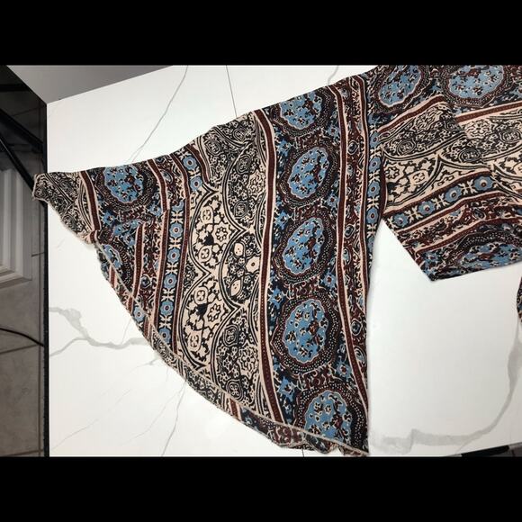 RAGA bell sleeved boho crop tie top - Picture 4 of 7